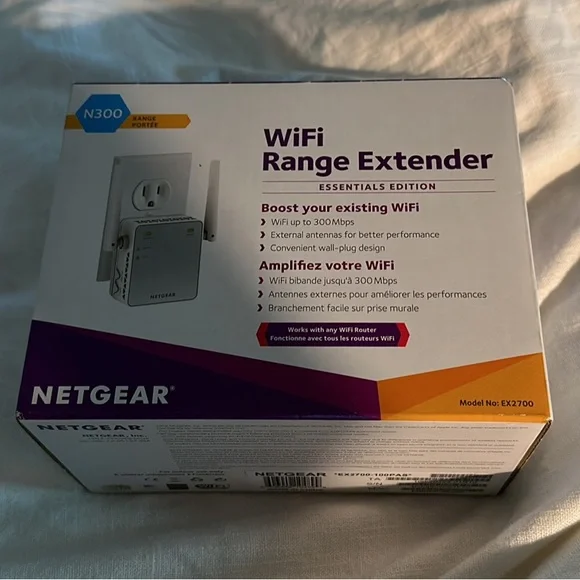 Répéteur WiFi NETGEAR EX2700 – 300 Mbps – Amplificateur De Signal Blanc